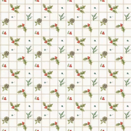 Holiday Spirit Holly Cream # CD17462R-CREAM by Lisa Audit from Riley Blake Designs