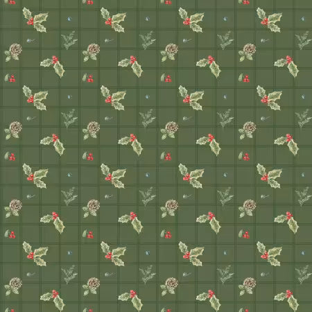 Holiday Spirit Holly Green # CD17462R-GREEN by Lisa Audit from Riley Blake Designs
