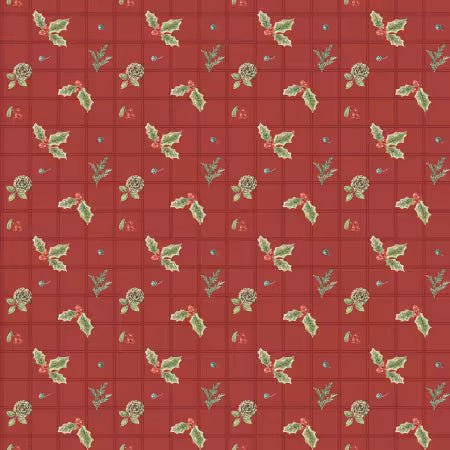 Holiday Spirit Holly Red # CD17462R-RED by Lisa Audit from Riley Blake Designs