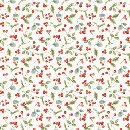 Holiday Spirit Berries Cream # CD17463R-CREAM by Lisa Audit from Riley Blake Designs
