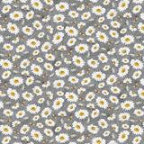 Slate Tossed Bee And Daisy Florals # CD2397-SLATE from Timeless Treasures Fabrics Sold by the Half Yard