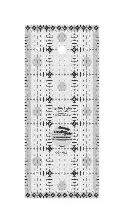 Creative Grids itty bitty ruler, white with black measurement markings, 3x7 in.