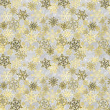 Silver & Gold Silver Metallic Snowflakes # CM1390-SILVER from Timeless Treasures Sold by the Half Yard