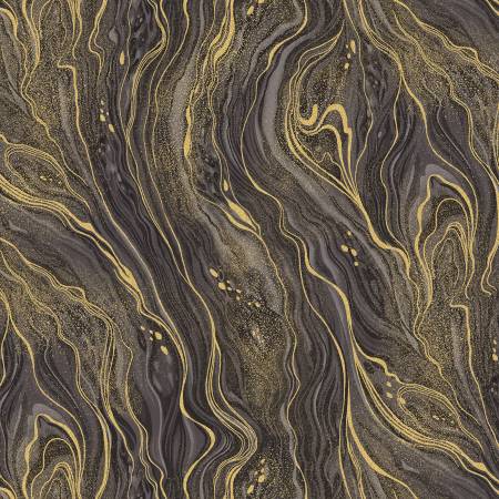 Silver & Gold Iron Abstract Marbling # CM2210-IRON from Timeless Treasures Sold by the Half Yard