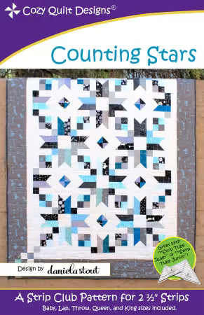 Counting Stars quilt pattern cover, CQD01163 from Cozy Quilt Designs