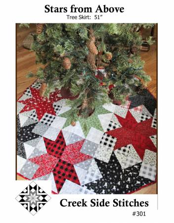 Stars From Above Tree Skirt # CSS301 by Patricia Hellenbrand from Creek Side Stitches