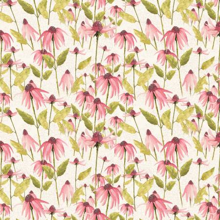 ENJOY THE LITTLE THINGS DAN DIPAOLO ECHINACEA CREAM Y4060-2 from Clothworks Fabrics