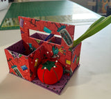 6/29/2024 INTERMEDIATE Cartonnage Tool Caddy (3 cubbies + pin cushion space) designed by Judith Lattavo