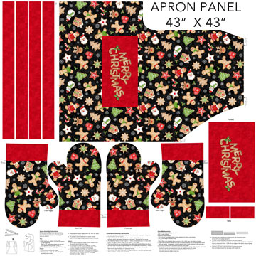 Sugar Coated Apron and Oven Mit Panel DP27137-24 from Northcott Fabrics 43" X 43" Sold by the Panel