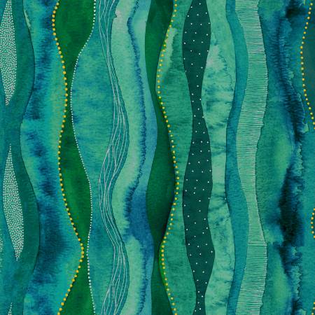 Ebb & Flow Emerald Cascade w/Metallic Digitally Printed # 54027DM-2 from Windham Fabrics Sold by the Half Yard (Copy)