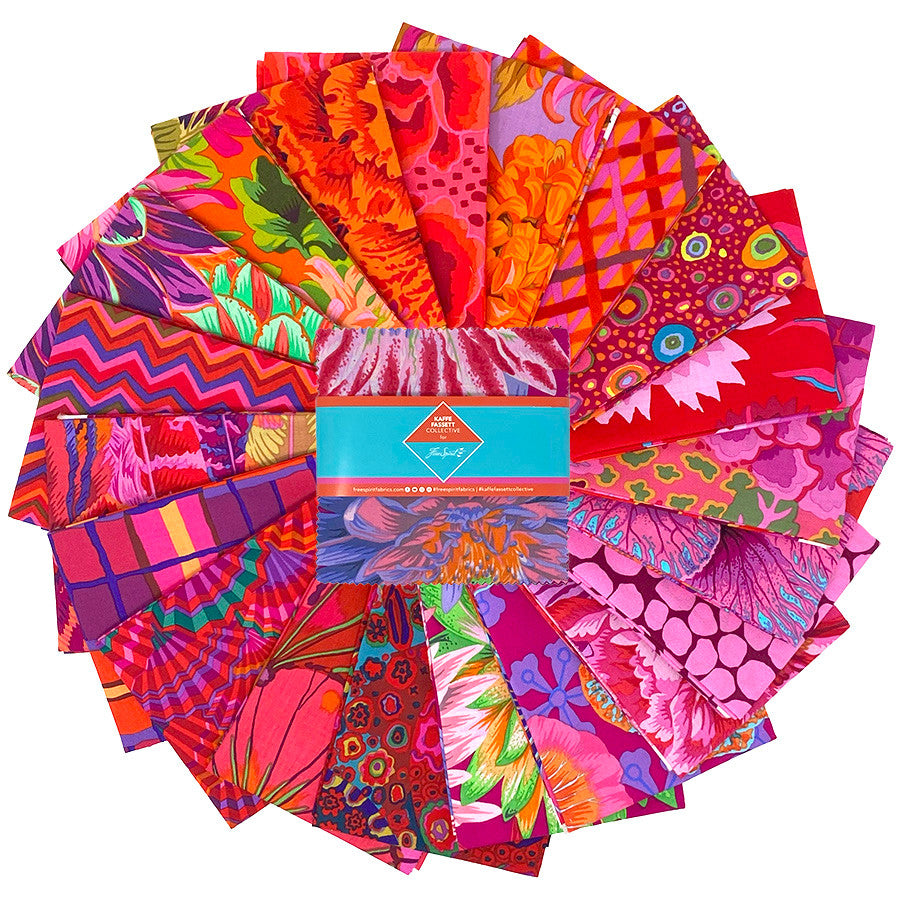 5" Charm Pack - Ruby || Classics Plus Pre-Cuts Kaffe Fassett Collective SKU: FB6CPGP.RUBY from FreeSpirit Fabrics