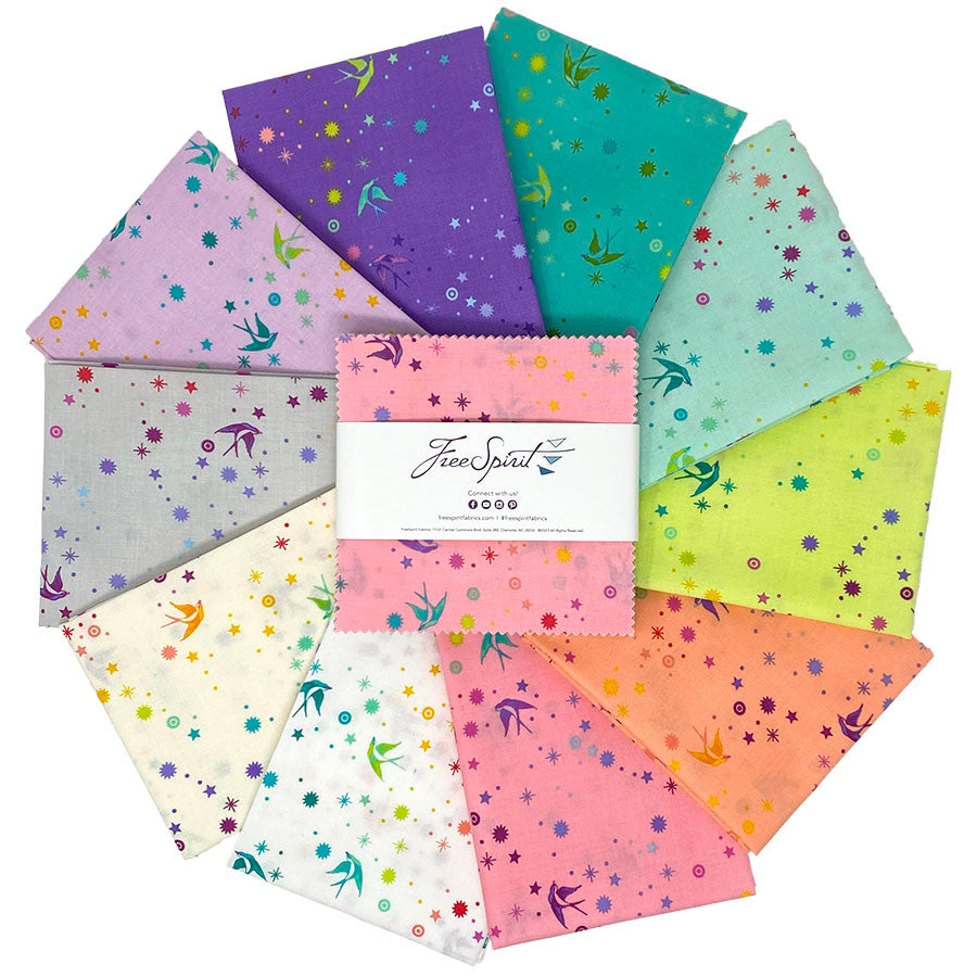 Fairy Dust - 5" Charm Pack || Tula's True Colors Tula Pink SKU: FB6CPTP.FAIRYDUST from FreeSpirit Fabrics