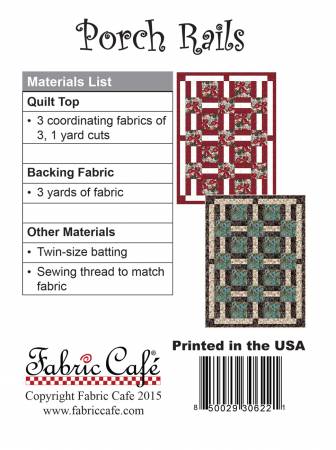 Porch Rails 3-Yard Quilt Pattern from Fabric Cafe