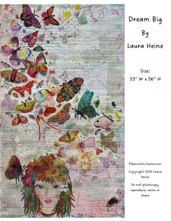 Dream Big Collage Pattern by Laura Heine # FWLHDB FiberWorks