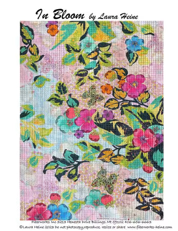 In Bloom Collage Pattern by Laura Heine # FWLHIB Fiberworks