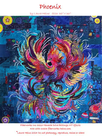Phoenix Collage Pattern by Laura Heine # FWLHPHNX Fiberworks