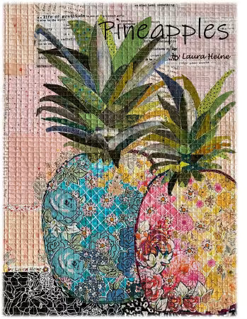 Pineapple Collage Pattern by Laura Heine # FWLHPINEAPPLE Fiberworks