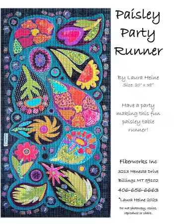 Paisley Party Runner Collage Pattern # FWLHPPR Fiberworks
