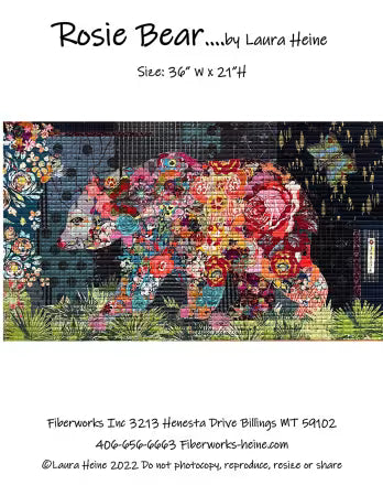 Rosie Bear Collage Pattern by Laura Heine # FWLHRB Fiberworks
