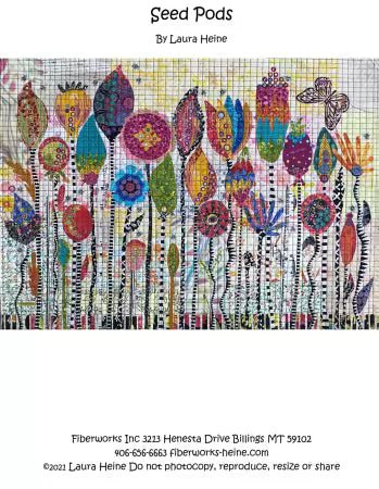 Seed Pods Collage Pattern by Laura Heine # FWLHSEEDPODS Fiberworks