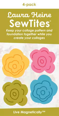 Laura Heine Sew Tites Magnetic Flowers 4pk # FWLHST from Fiberworks