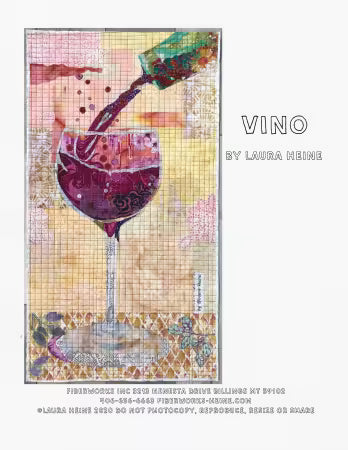 Vino Collage Pattern by Laura Heine # FWLHVINO Fiberworks