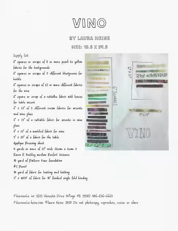 Vino Collage Pattern by Laura Heine # FWLHVINO Fiberworks
