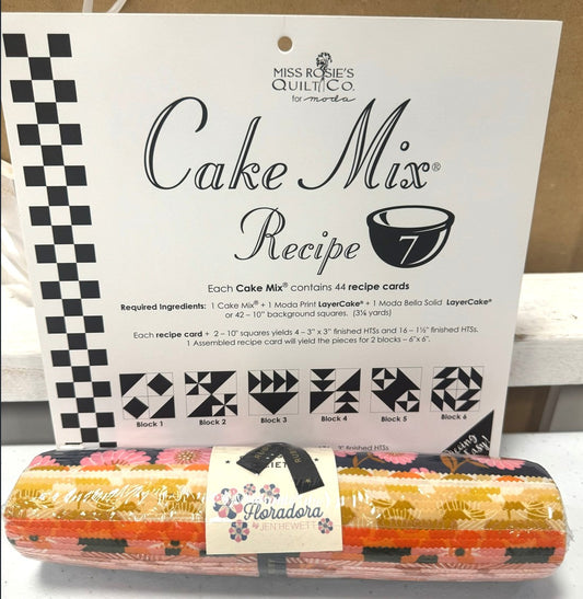 NEW BUNDLE! FREE CAKE MIX #7 with Purchase of Floradora Layer Cake (10" square precuts) From Moda Fabrics