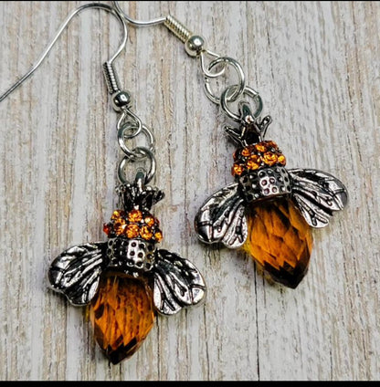 Topaz Crystal Quartz Bee Earring & Pendant Sets Custom-Made Exclusively for The Quilting Bea