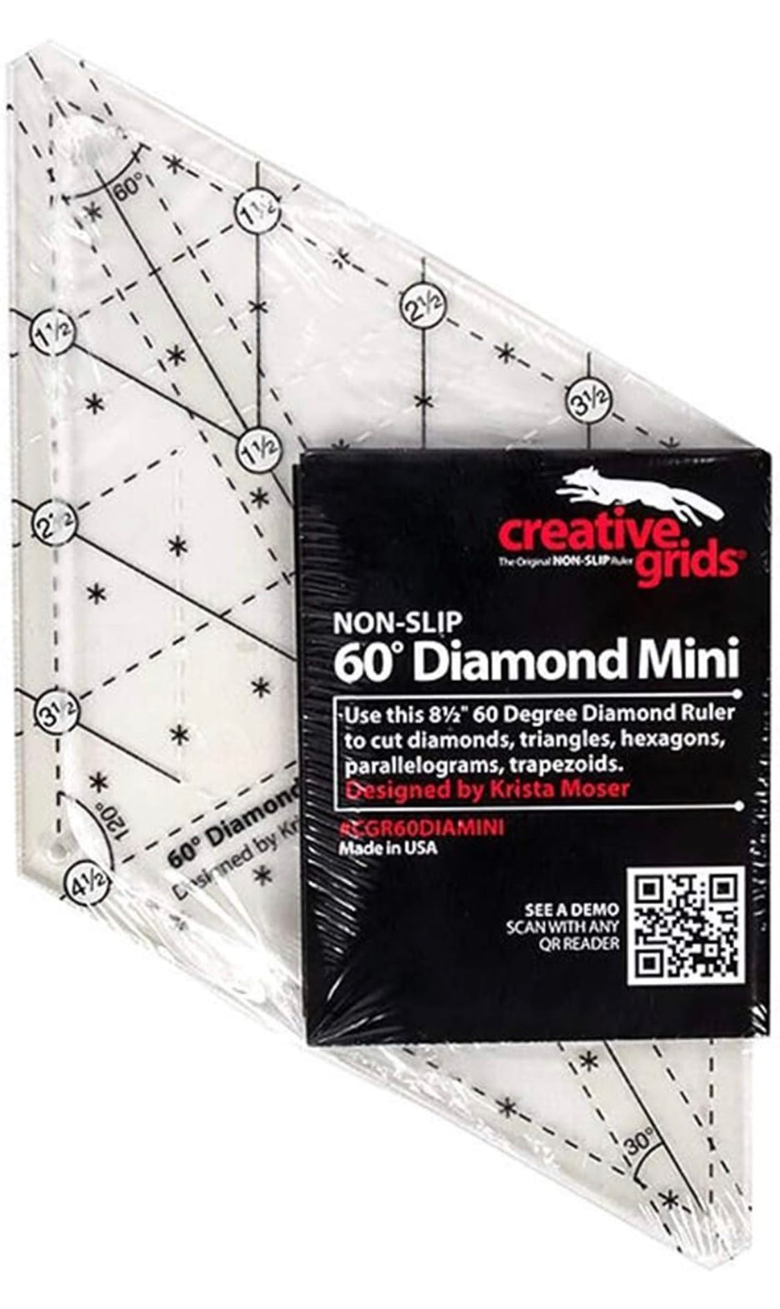 Creative Grids 60 Degree Mini Diamond Ruler - CGR60DIAMINI