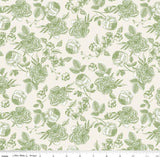 last chance cut Gingham Gardens Lined Floral Green from Riley Blake