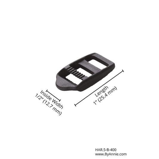 HAR.5-B-400 Strap Adjuster - ½" - (Black Plastic) from ByAnnie
