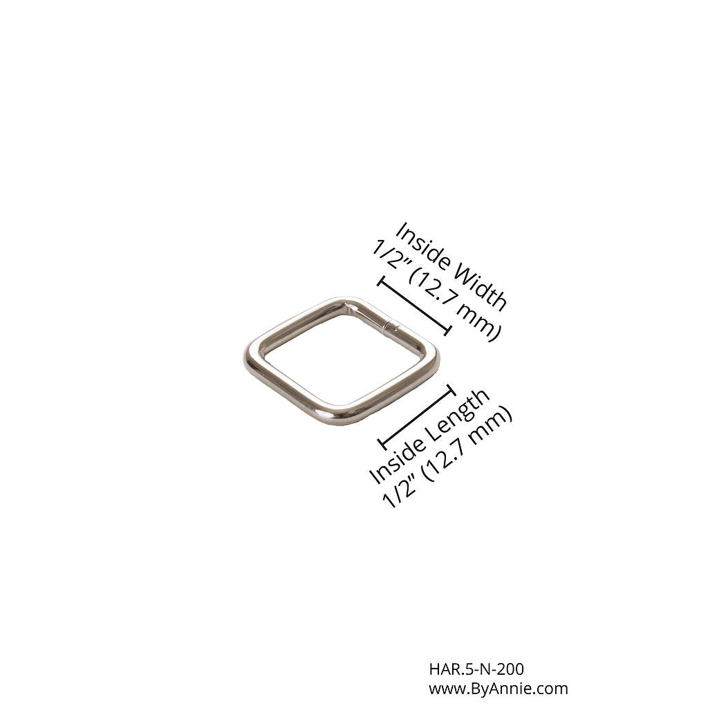 HAR.5-N-200 Rectangle Ring - ½" - Nickel from ByAnnie