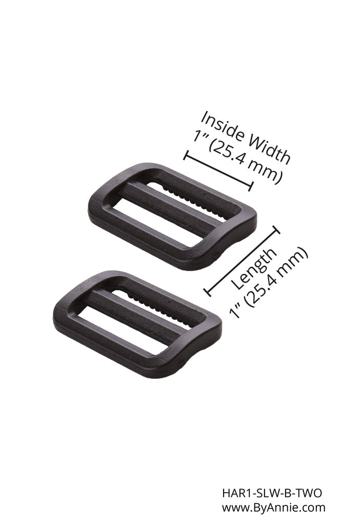 HAR1-SL-B-TWO Slider - 1" - Set of Two (Black Plastic) from ByAnnie