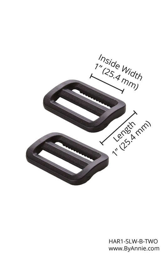 HAR1-SL-B-TWO Slider - 1" - Set of Two (Black Plastic) from ByAnnie