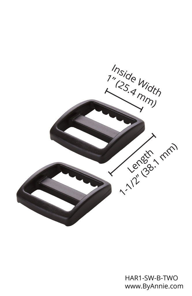 HAR1-SLW-B-TWO Slider, widemouth - 1" - Set of Two (Black Plastic) from ByAnnie