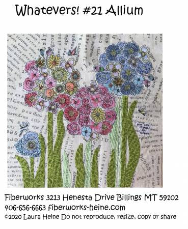 Whatevers! #21 Allium Collage Pattern by Laura Heine # FWLHWHAT21