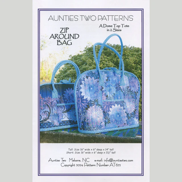 Zip Around Bag Pattern # AT672 by Carol McLead from Aunties Two Patterns