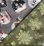 Table Runner Kit - Snowglobes with Green Snowflakes