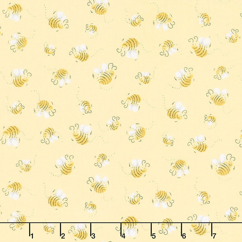 Sweet Bees - Susybee Basics Bees Yellow SB20197-310 from Clothworks Sold by the Yard