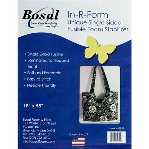 Single-sided fusible foam stabilizer, 18 in x 58 in, packaged product label