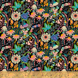 Paradiso Flower Bed Black 51932D-2 from Windham Fabrics Sold by the Half Yard
