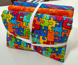 Puzzle pieces (Autism Awareness) 3-yard Quilt Bundle