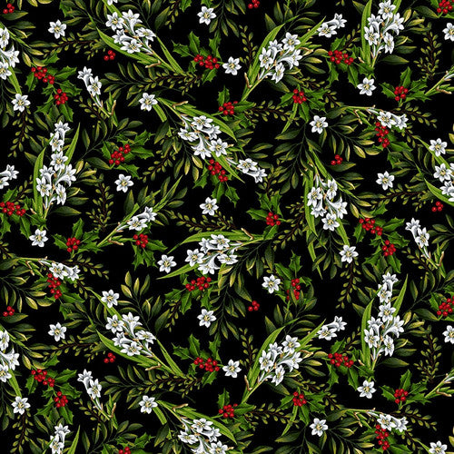 Black Small White Stefanotus # 7679S-99 Tis the Season by Art Loft Collection from Studio E