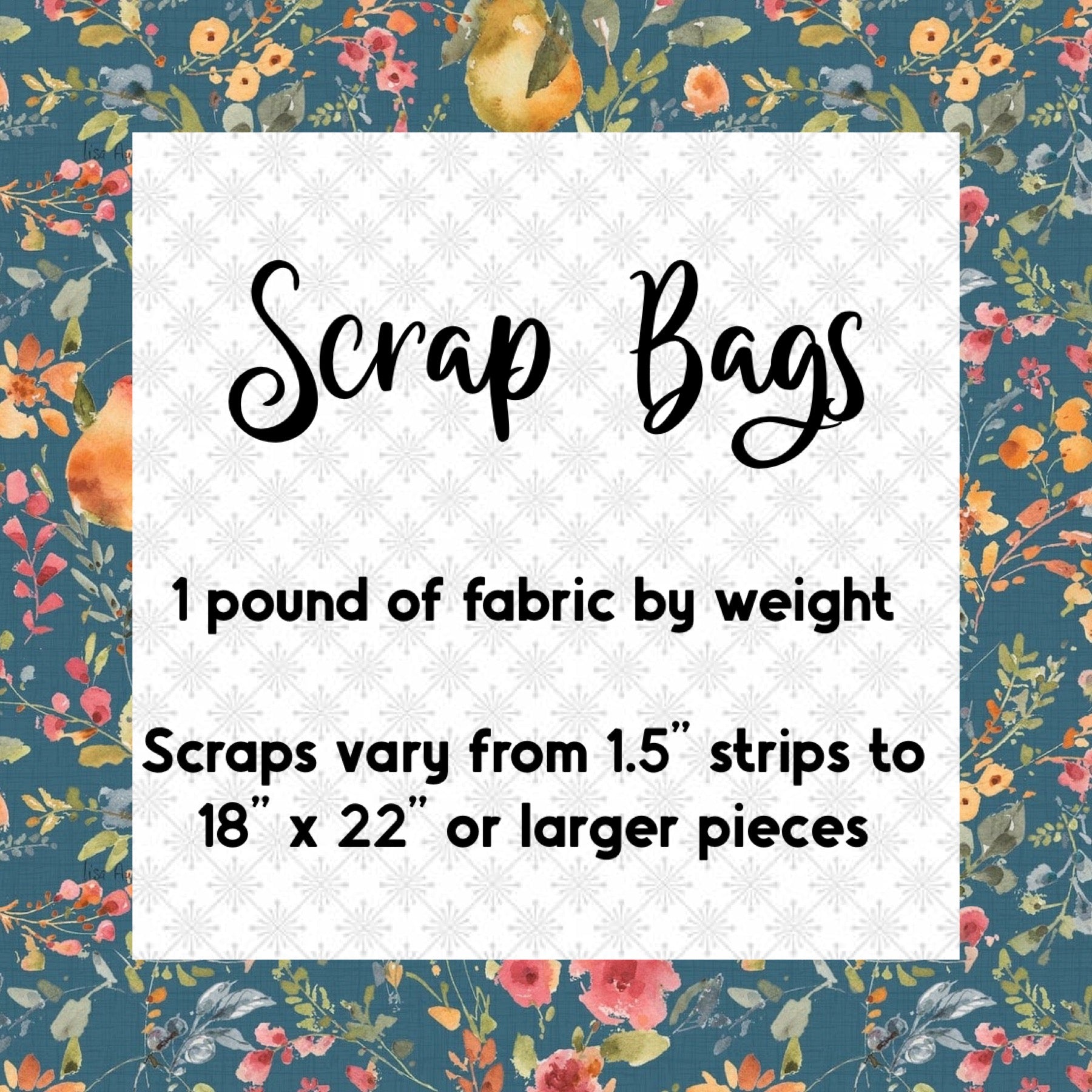 Pumpkin & Blossoms and Folktale Jelly Roll leftover 2.5” Strips Scrap Bag