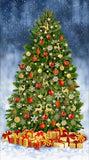 Christmas Magic Multi Fancy Christmas Tree # CM2676-MULTI from Timeless Treasures