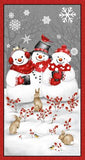Red/Gray 24 Inch Snowmen Panel Snow Crew # 1296P-89  by Henry Glass 24 x 44 inches