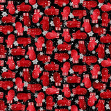 Snow Crew Black/Red Mittens # 1287-98 by Henry Glass Sold by the Half Yard