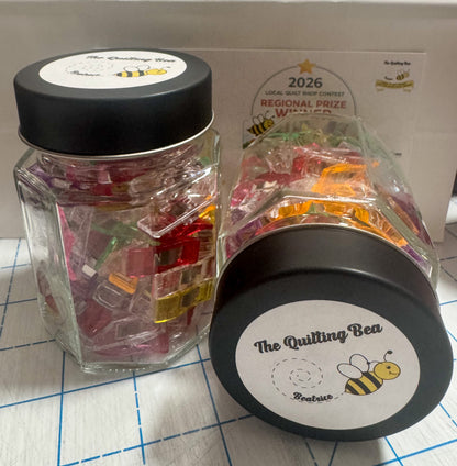 Jar of 80 1" Binding Clips- multi colored from The Quilting Bea