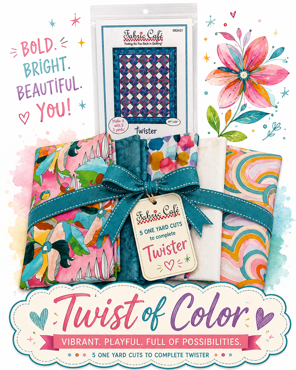 Twister 5 Yard Quilt Kit